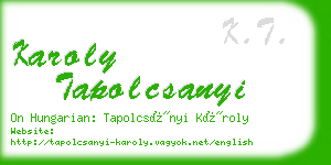 karoly tapolcsanyi business card